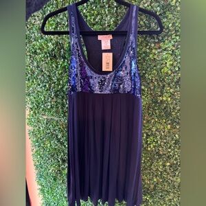 LaRok baby doll blue sequin dress